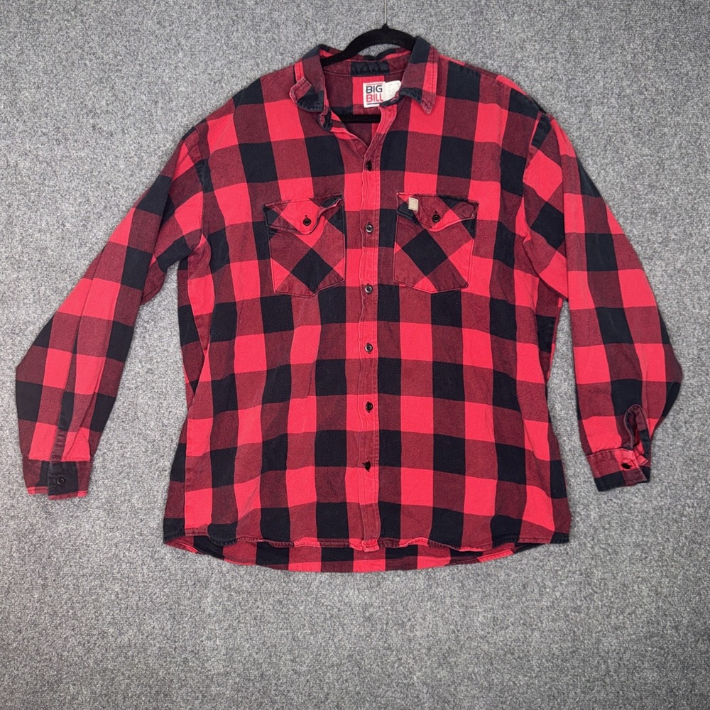 Big Bill Buffalo Plaid Flannel Shirt Men's XXL Checkered Made In USA Heavyweight